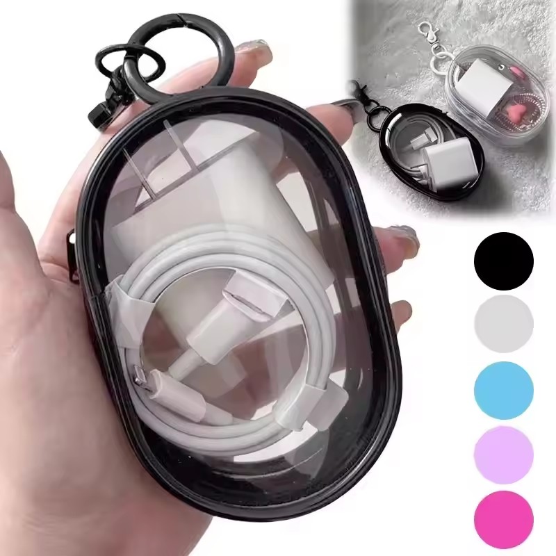 Portable Mini Clear Zipper Sto - огляд і ціна Cable Winder Keychain
