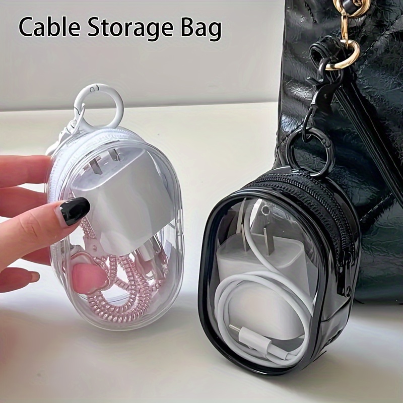 Portable Mini Clear Zipper Sto - огляд і ціна Cable Winder Keychain